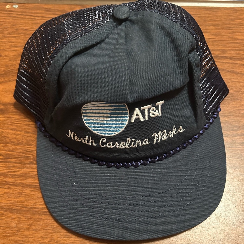 Vintage AT&T North Carolina Works Trucker Snapback Hat. Made in U.S.A.